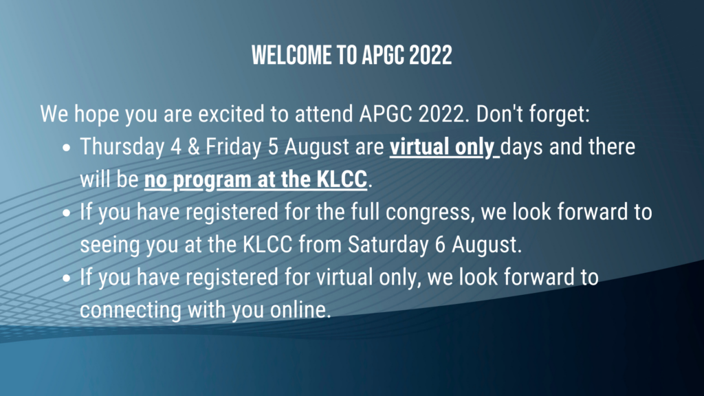 Welcome to APGC 2022